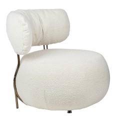 Fotel LOW TEDDY biały - stal