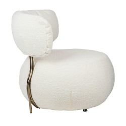 Fotel LOW TEDDY biały - stal
