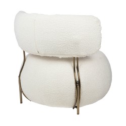 Fotel LOW TEDDY biały - stal