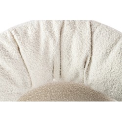 Fotel LOW TEDDY biały - stal