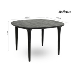 MaMaison stół jadalniany LAMINAR 120      czarny / drewno