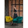 Fotel EMMA VELVET ciemny zielony -        welur, metal