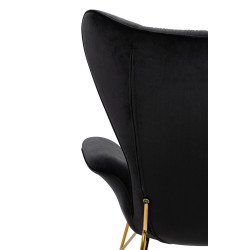 Fotel SHRIMP VELVET czarny / złoty