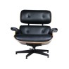 Fotel LOUNGE HM PREMIUM SZEROKI czarny - orzech