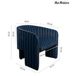 MaMaison fotel JOLIE niebieski / czarny