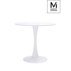 MODESTO stół TULIP FI 80 biały - MDF, podstawa metalowa