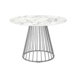 Stół GLAM MARBLE 110 - MDF, chromowana podstawa