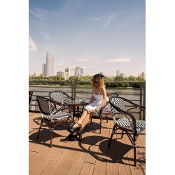 Krzesło ogrodowe CAFE AZURE biały /       czarny