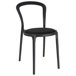 Krzesło SLIM czarne - polipropylen,  tkanina