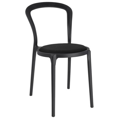 Krzesło SLIM czarne - polipropylen,  tkanina