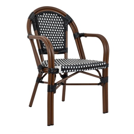 Krzesło ogrodowe CAFE PARIS ARM brązowe   rattan