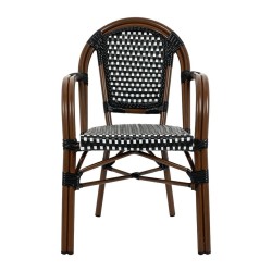 Krzesło ogrodowe CAFE PARIS ARM brązowe   rattan