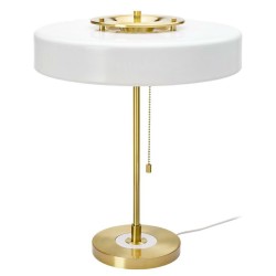 Lampa biurkowa ARTE biało-złota - aluminium, szkło