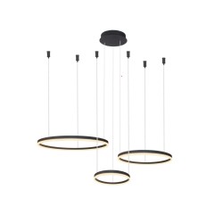 AZZARDO lampa wisząca HALO 80+60+40 CCT   DIMM z pilotem czarna