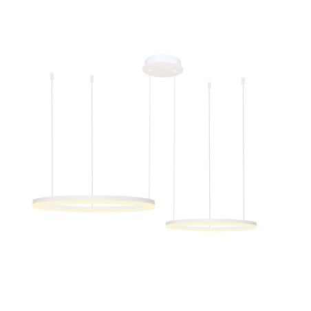 AZZARDO lampa wisząca HALO 80+60 CCT      DIMM z pilotem biała