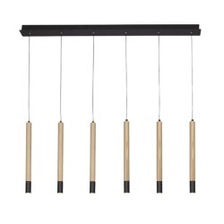 AZZARDO lampa wisząca IZOLDA 6 brązowa    / drewno