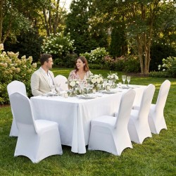 Zestaw 6 pokrowców na krzesło bankietowe  SHP WEDING biały