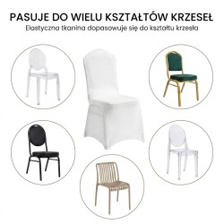 Zestaw 6 pokrowców na krzesło bankietowe  SHP WEDING biały