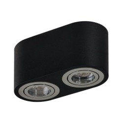 AZZARDO lampa sufitowa / plafon BRANT 2   czarna / chromowana