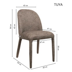 Zestaw 4 krzeseł TUYA brązowy