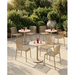 Zestaw 6 krzeseł STRIPS UV beżowy