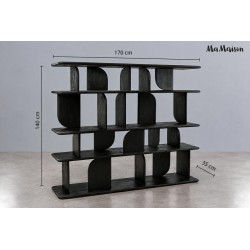 MaMaison regał NIVO 170 czarny / drewno   mango