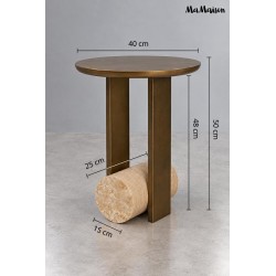 MaMaison stolik CAVEA 40 marmur /         trawertyn