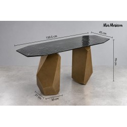 MaMaison konsola CELESTE 150 złota /      czarna