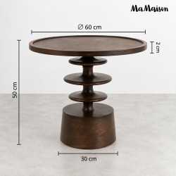 MaMaison stolik BRERA 60 brązowy /        drewno mango
