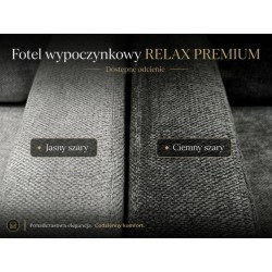 Fotel wypoczynkowy rozkładany RELAX       PREMIUM jasny szary
