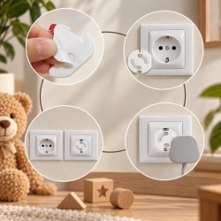 Zestaw 10 sztuk zabezpieczeń do gniazdka  SHP Child Protect BUZZ biały
