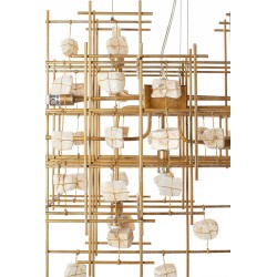KARE lampa wisząca STONE MOBILE złota 100 x 61 cm