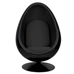 Fotel OVALIA BLACK czarny - włókno        szklane, metal