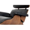 Fotel LOUNGE HM XL czarny / orzech z podnóżkiem