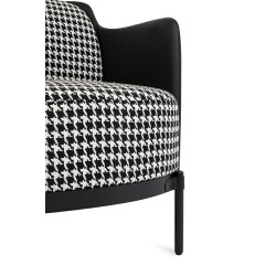 Fotel VENICE BLACK czarny PU / pepitka