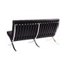 Sofa dwuosobowa BARCELON czarna - włoska skóra naturalna, stal