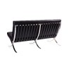 Sofa dwuosobowa BARCELON PRESTIGE PLUS czarna - włoska selekcjonowana skóra naturalna, stal