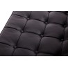Sofa dwuosobowa BARCELON PRESTIGE PLUS czarna - włoska selekcjonowana skóra naturalna, stal
