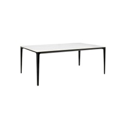 Stół SLIM 180x90 biały, czarny -          ceramiczny marmur, aluminium