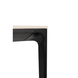 Stół SLIM 180x90 biały, czarny -          ceramiczny marmur, aluminium