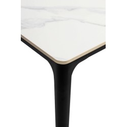 Stół SLIM 180x90 biały, czarny -          ceramiczny marmur, aluminium
