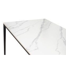 Stół SLIM 180x90 biały, czarny -          ceramiczny marmur, aluminium