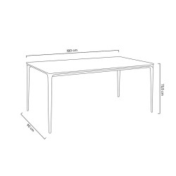 Stół SLIM 180x90 biały, czarny -          ceramiczny marmur, aluminium