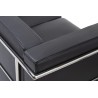 Sofa trzyosobowa SOFT LC2 czarna - włoska skóra naturalna, metal