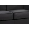Sofa trzyosobowa SOFT LC2 czarna - włoska skóra naturalna, metal