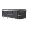 Sofa trzyosobowa SOFT LC2 czarna - włoska skóra naturalna, metal