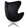 Fotel EGG SZEROKI VELVET czarny.50 - welur, podstawa stal
