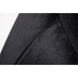 Fotel EGG SZEROKI VELVET czarny.50 - welur, podstawa stal
