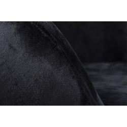 Fotel EGG SZEROKI VELVET czarny.50 - welur, podstawa stal