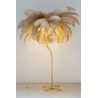 MOOSEE lampa podłogowa TIFFANY 175        beżowa mosiądz / naturalne pióra